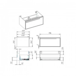Тумба под раковину La Fenice Elba Grigio FNC-01-ELB-G-80C 80 см