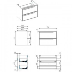 Тумба под раковину La Fenice Elba Bianco Twin FNC-01-ELB-B-80C-2 80 см