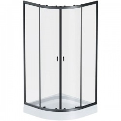 Душевой уголок AM.PM X-Joy Twin Slide 80х80 W88E-205-080BT64 профиль Черный матовый стекло прозрачное