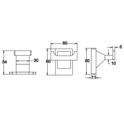 Крючок для ванной комнаты двойной Rose RG1621H чёрный