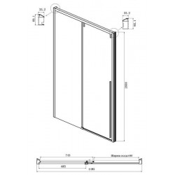 Душевой уголок Ambassador Intense 110022204IBB-110IBB 150x110см чёрный/тонированное