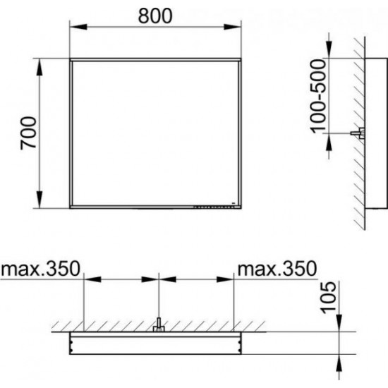 Зеркало для ванны Keuco Plan 33096972500 80 см