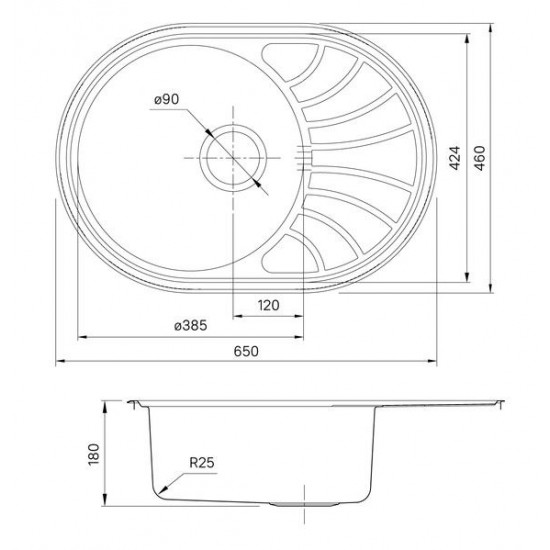 Кухонная мойка IDDIS Suno SUN65SDi77 65см сталь