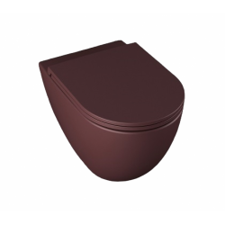 Подвесной унитаз Isvea Infinity 10NF02001SV-2R безободковый крышка микролифт бордовый матовый