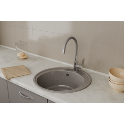 Смеситель для кухонной мойки с гибким изливом RUSH Siple (SI7335-60Grey)
