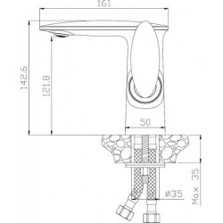 Смеситель для раковины Rossinka RS30-11 Черный Хром