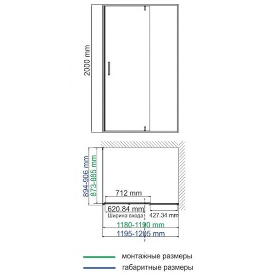 Душевой уголок Wasserkraft Elbe 74P07 120x90