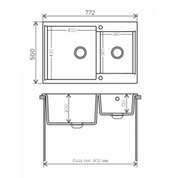 Мойка кухонная Polygran BRIG-772 чёрный 621480