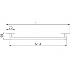 Полотенцедержатель Haiba HB1901-1 53см хром