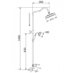 Душевая стойка Rose R0136 хром