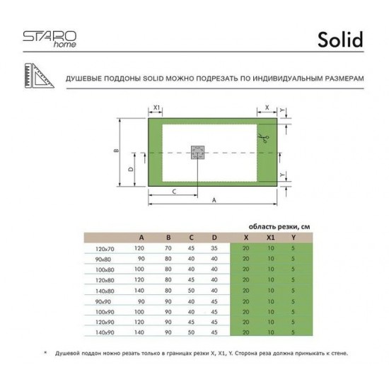 Душевой поддон Starohome Solid 1237835 140x90см серый матовый