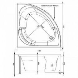 Каркас сварной для акриловой ванны Aquanet Bali 150x150