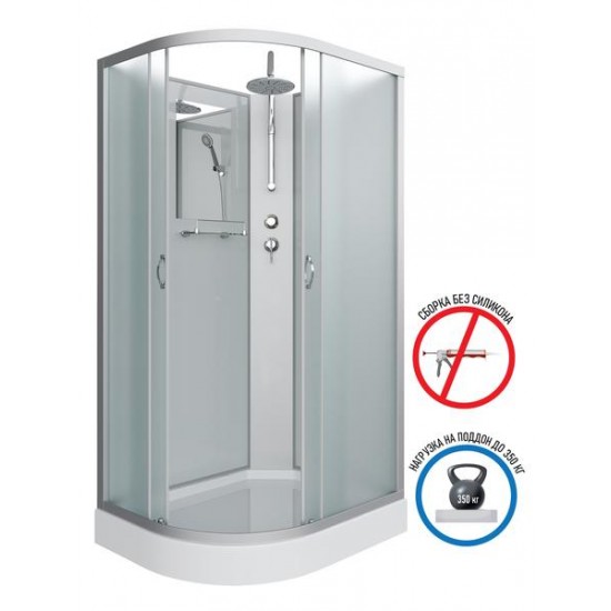 Душевая кабина Niagara NG-3312-14RBKT 120x80см серебро/матовое