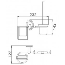 Ёршик Haiba HB1510-1 с держателем освежителя хром