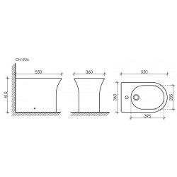 Биде напольное Ceramica Nova Star CN1906 белый