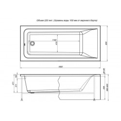 Акриловая ванна Aquanet Bright 180x80 см