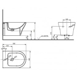 Биде подвесное TOTO MH BW10045G1#XW белый