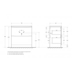 База под раковину напольная BelBagno ACQUA-800-2C-PIA-BL