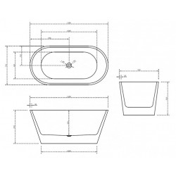 Акриловая ванна ABBER 140x70см AB9203-1.4 LED