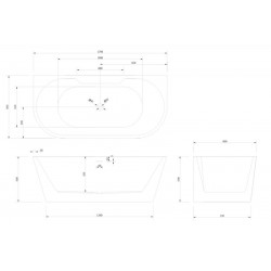 Акриловая ванна ABBER AB9296-1.7MB 170x80см чёрный матовый