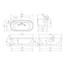 Акриловая ванна ABBER AB9444MW 170x80см белый