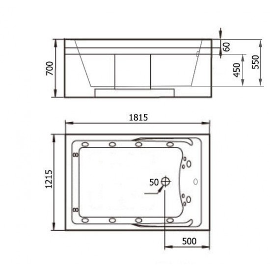 Акриловая ванна Gemy G9061 B L 181x121 см