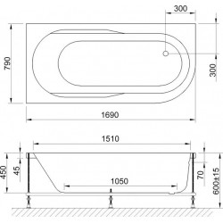 Акриловая ванна Royal Bath Azur левая 170x80см белый RB614203L