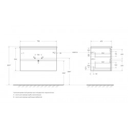 База под раковину подвесная BelBagno ALBANO-800-2C-SO-CVG