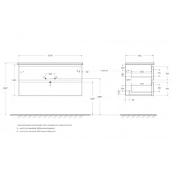 База под раковину подвесная BelBagno ALBANO-CER-1050-2C-SO-BL