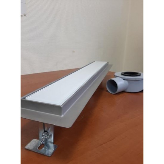 Душевой трап ALMAes Laguna LG100WH 100см белое стекло