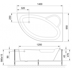 Акриловая ванна Royal Bath Alpine правая 140x95см белый RB819103R