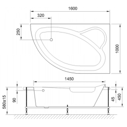 Акриловая ванна Royal Bath Alpine правая 160x100см белый RB819101R
