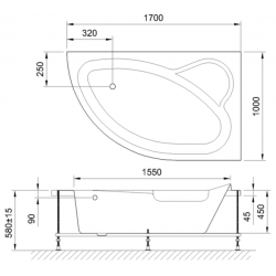 Акриловая ванна Royal Bath Alpine правая 170x100см белый RB819102R