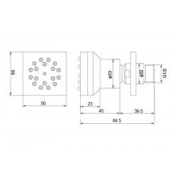 Боковая форсунка 50*50 Aquatek AQ2098MB черный