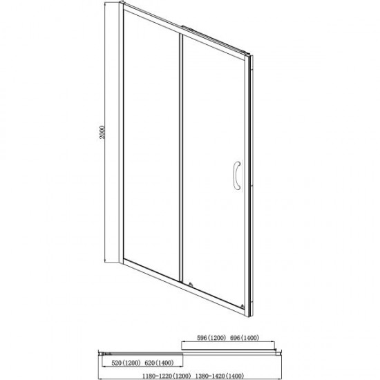 Душевая дверь Azario MILTON AZ-ND6121 1400