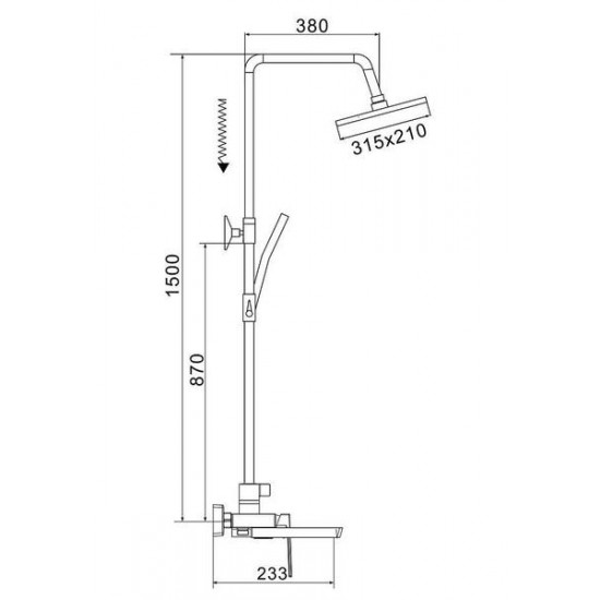 Душевая стойка Rose R1836T пепельный