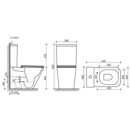 Напольный унитаз Ceramica Nova Cubic CN1803 безободковый белый