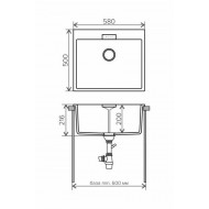 Мойка кухонная Tolero Loft TL-580 серый металлик 473615