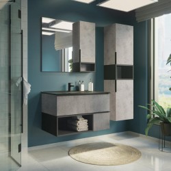 Comforty Зеркало Франкфурт 90 см бетон светлый 00-00006504