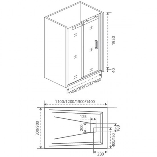 Душевая дверь Good Door Altair WTW-130-C-CH стекло прозрачное