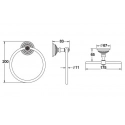 Кольцо для полотенец Rose RG1406Q бронза