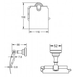 Держатель для туалетной бумаги Rose RG1105Q бронза