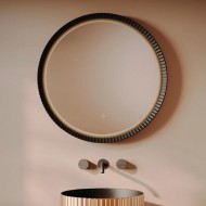 Зеркало Artceram Lord ACS018 17 в керамической раме с LED-подсветкой и сенсорным выключателем черное