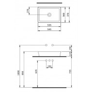 Раковина Berges EGO SL 181209 55см белый матовый