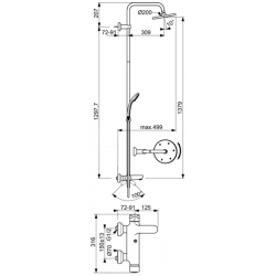 Душевая система Ideal Standard IdealRain Eco SL B1377AA