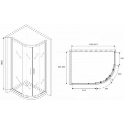 Душевой уголок ABBER Schwarzer Diamant AG01119B 110x90см чёрный