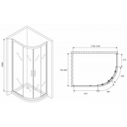Душевой уголок ABBER Schwarzer Diamant AG01128 120x80см хром
