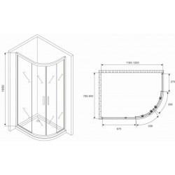 Душевой уголок ABBER Schwarzer Diamant AG01128M 120x80см хром