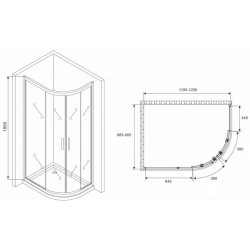 Душевой уголок ABBER Schwarzer Diamant AG01129M 120x90см хром
