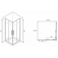 Душевой уголок ABBER Schwarzer Diamant 80x80см AG02080BH